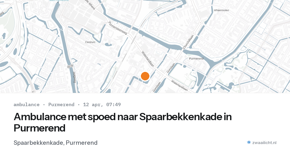 Ambulance met spoed naar Spaarbekkenkade in Purmerend — 12 apr 2026