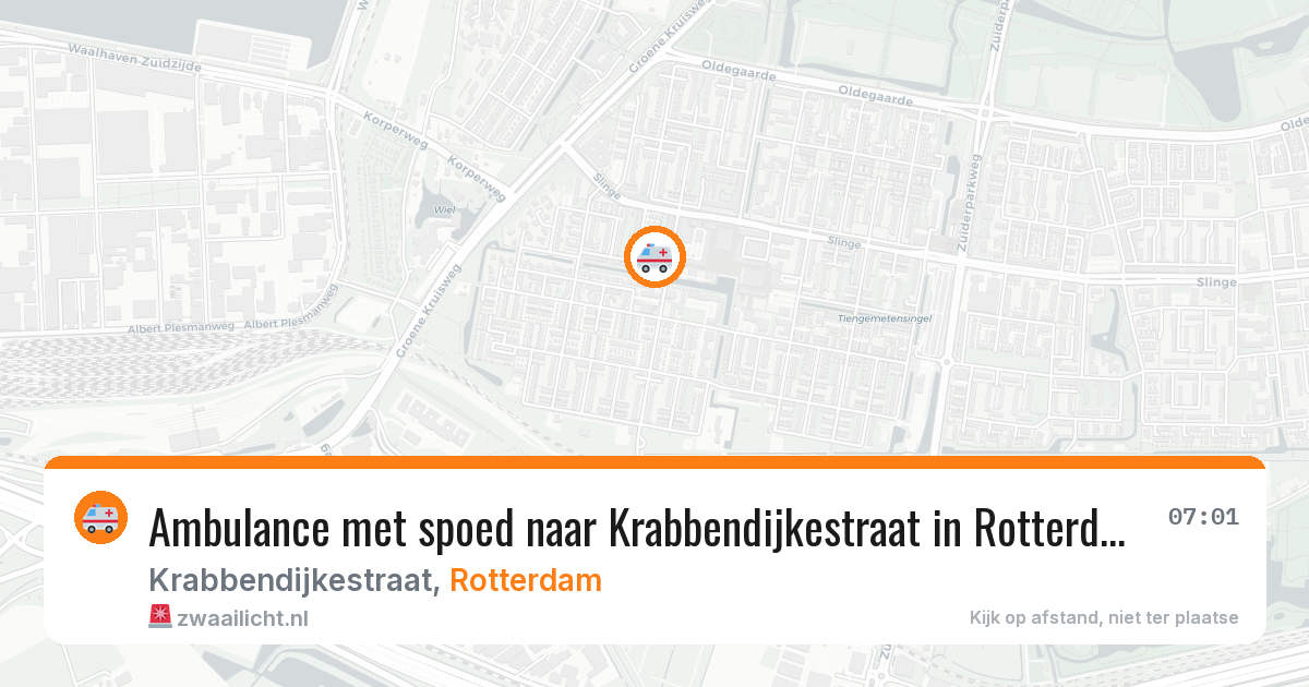Ambulance met spoed naar Krabbendijkestraat in Rotterdam — 7 mei 2026