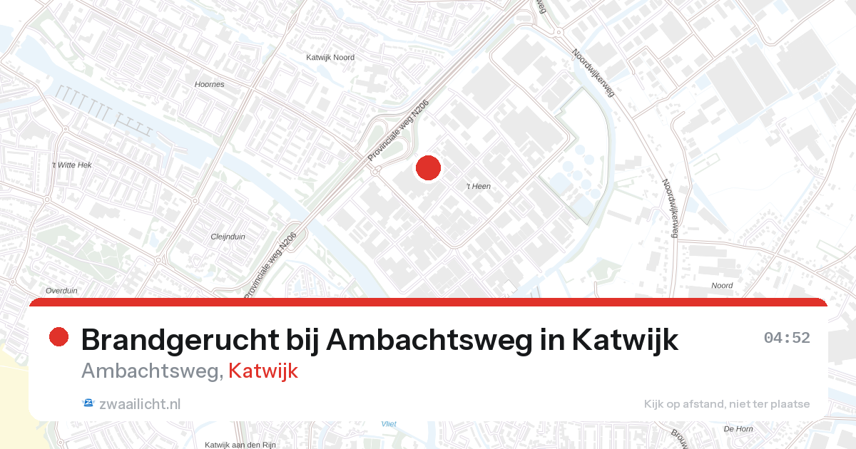 Brandgerucht bij Ambachtsweg in Katwijk — 28 aug 2026