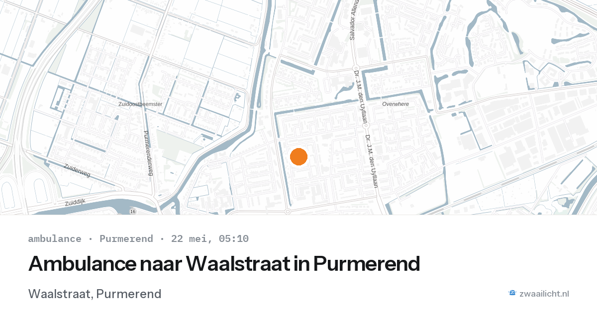 Ambulance naar Waalstraat in Purmerend — 22 mei 2026