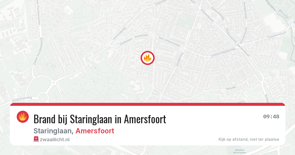 Brand bij Staringlaan in Amersfoort — 12 aug 2026