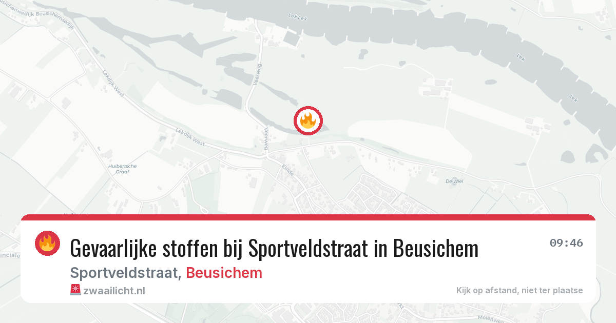 Gevaarlijke stoffen bij Sportveldstraat in Beusichem — 15 jun 2026