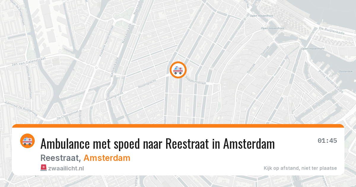 Ambulance met spoed naar Reestraat in Amsterdam — 1 aug 2026