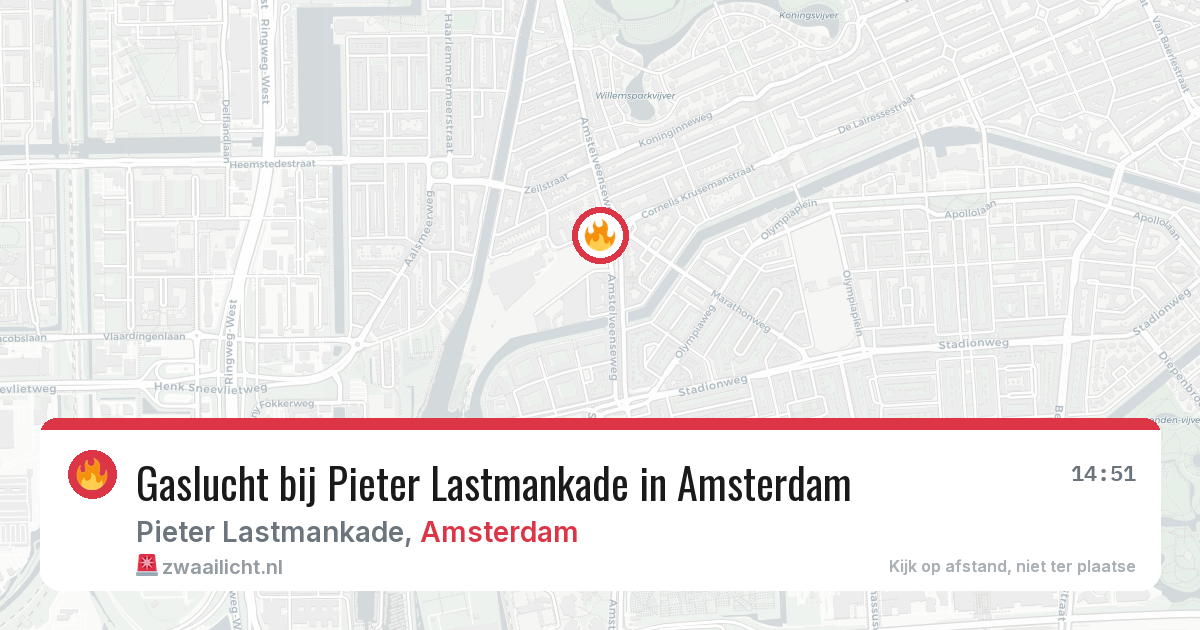 Gaslucht bij Pieter Lastmankade in Amsterdam — 22 jun 2026