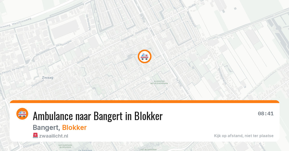Ambulance naar Bangert in Blokker — 27 mrt 2026
