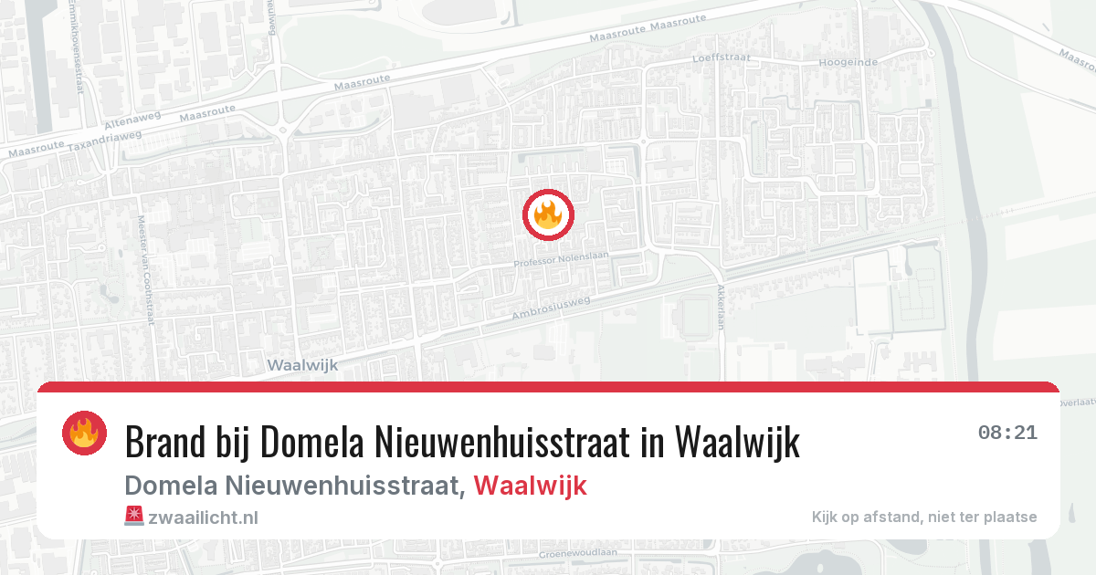 Brand bij Domela Nieuwenhuisstraat in Waalwijk — 29 jul 2026