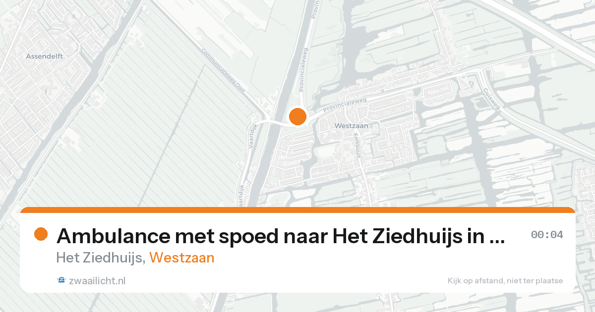 Ambulance met spoed naar Het Ziedhuijs in Westzaan — 20 mei 2026