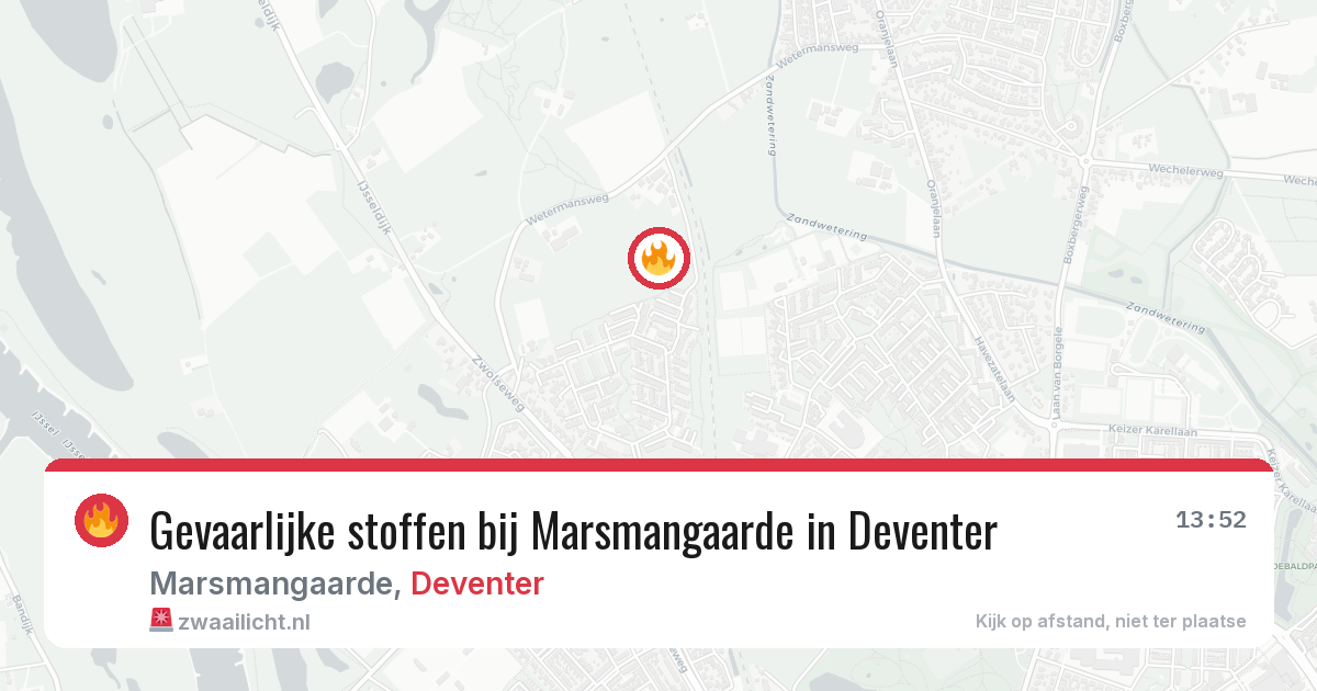 Gevaarlijke stoffen bij Marsmangaarde in Deventer — 25 mei 2026