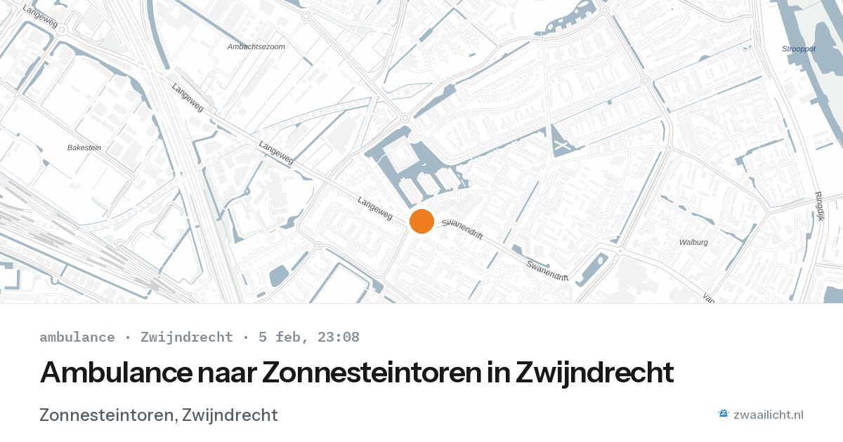 Ambulance naar Zonnesteintoren in Zwijndrecht — 5 feb 2026