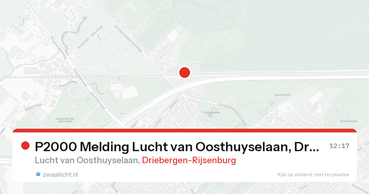 P2000 Melding Lucht van Oosthuyselaan, Driebergen-Rijsenburg — 7 feb 2026