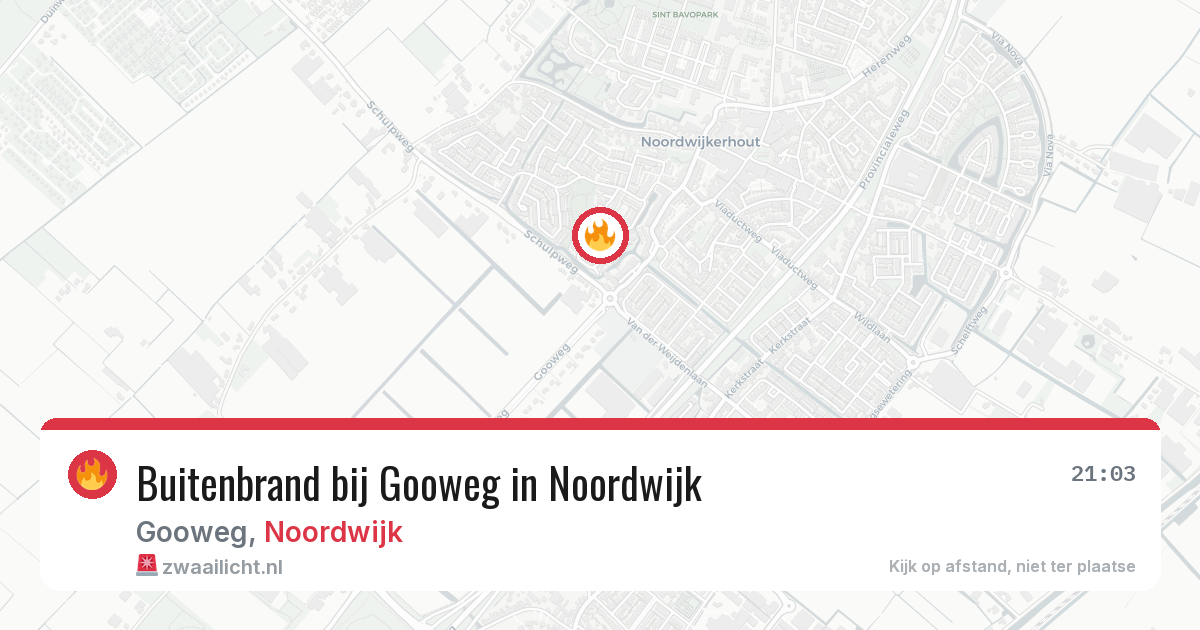 Buitenbrand bij Gooweg in Noordwijk — 22 jun 2026