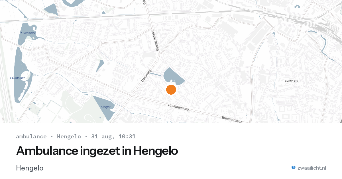 Ambulance ingezet in Hengelo — 31 aug 2026