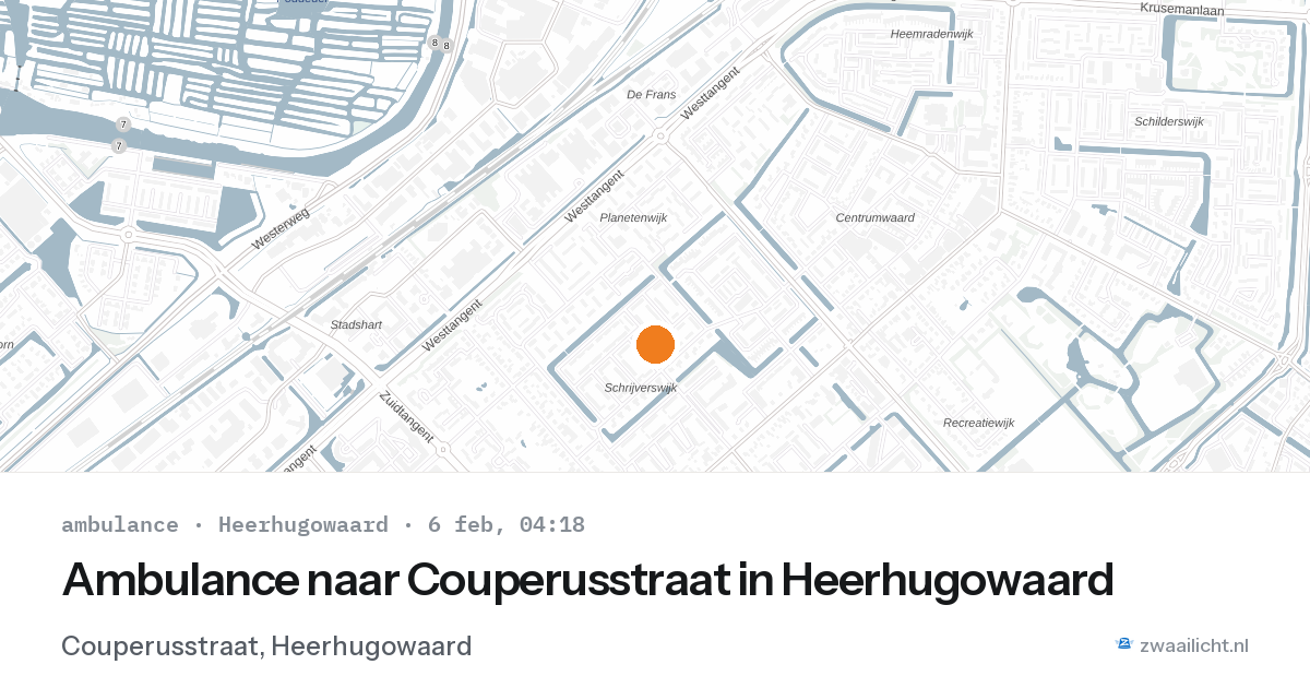 Ambulance naar Couperusstraat in Heerhugowaard — 6 feb 2026