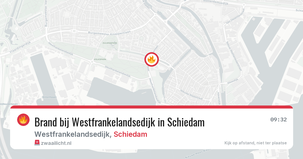 Brand bij Westfrankelandsedijk in Schiedam — 4 jul 2026