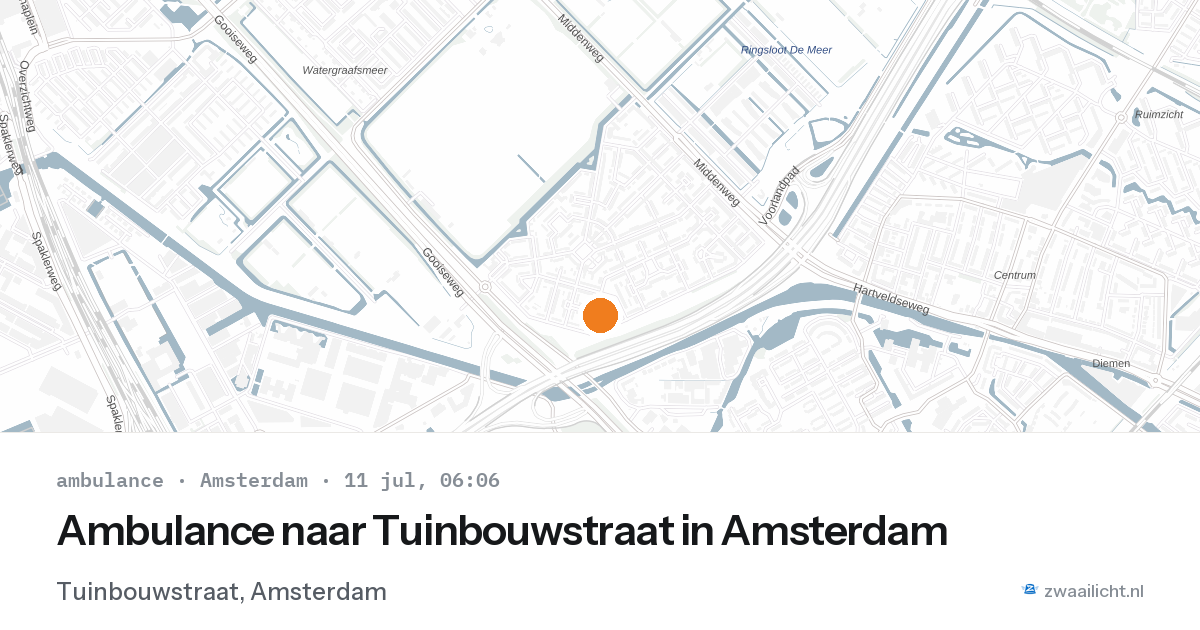 Ambulance naar Tuinbouwstraat in Amsterdam — 11 jul 2026