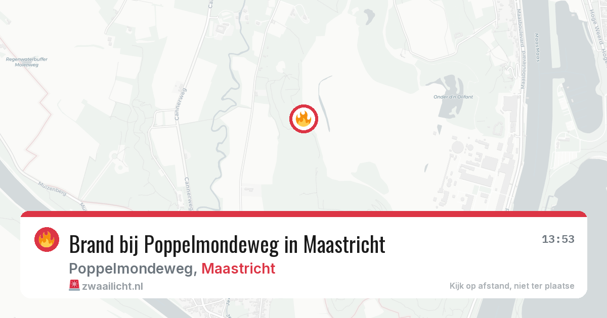 Brand bij Poppelmondeweg in Maastricht — 7 aug 2026