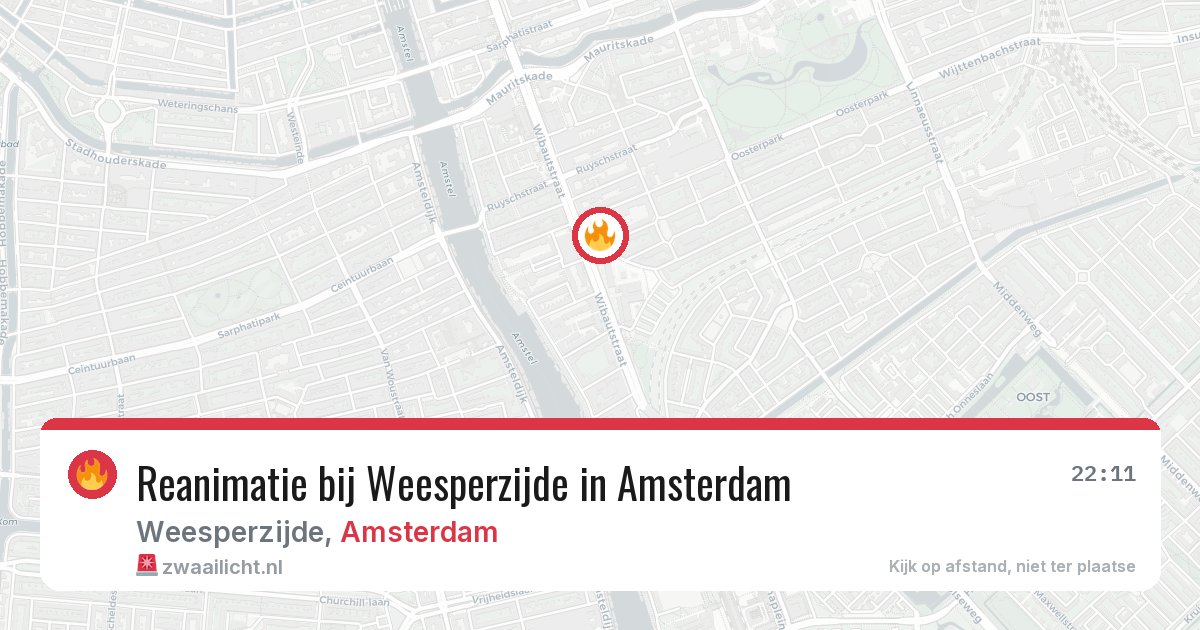 Reanimatie bij Weesperzijde in Amsterdam — 12 feb 2026