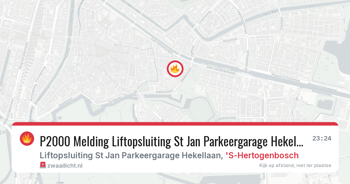 P2000 Melding Liftopsluiting St Jan Parkeergarage Hekellaan, 'S-Hertogenbosch — 8 feb 2026