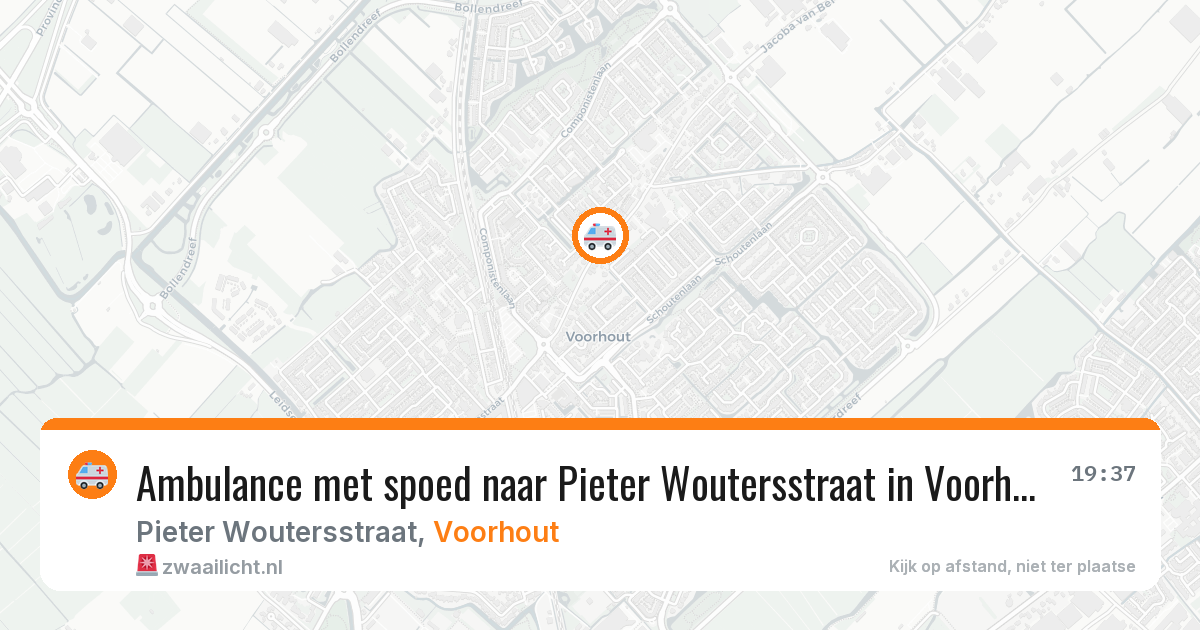Ambulance met spoed naar Pieter Woutersstraat in Voorhout — 29 jun 2026