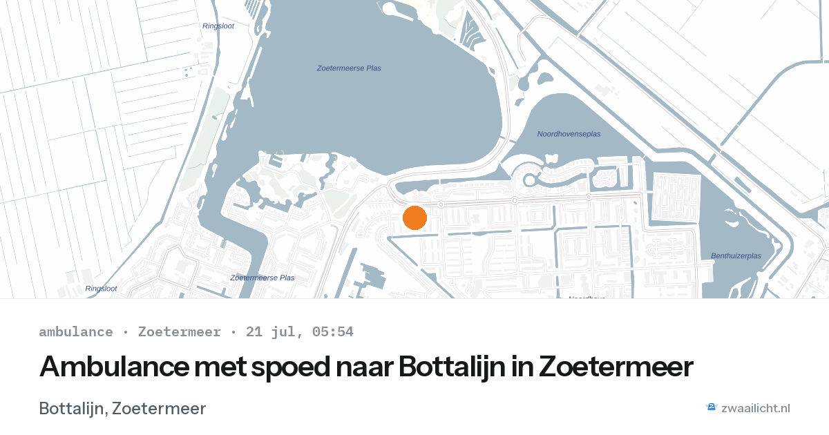 Ambulance met spoed naar Bottalijn in Zoetermeer — 21 jul 2026