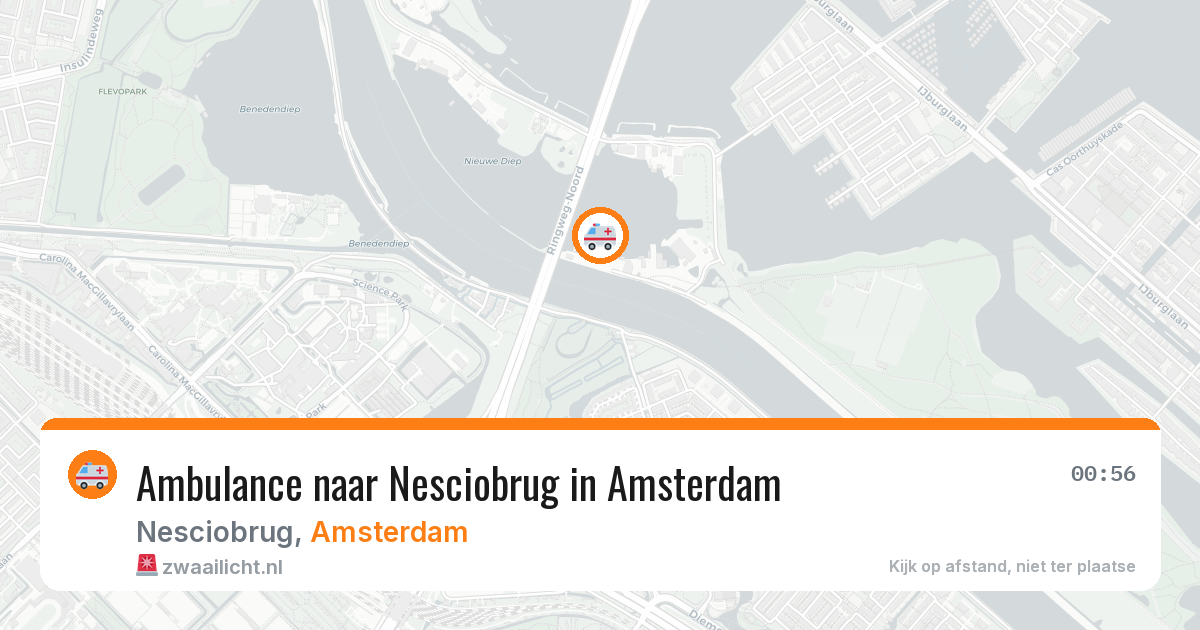 Ambulance naar Nesciobrug in Amsterdam — 24 mei 2026