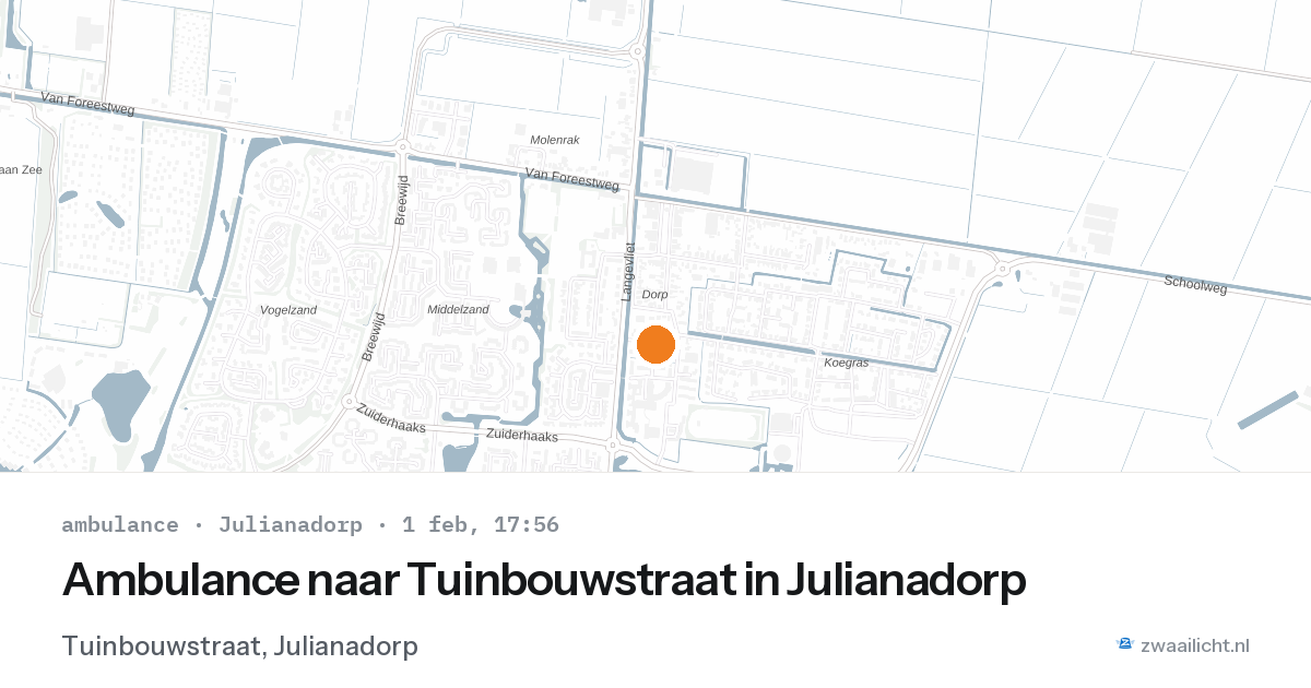 Ambulance naar Tuinbouwstraat in Julianadorp — 1 feb 2026