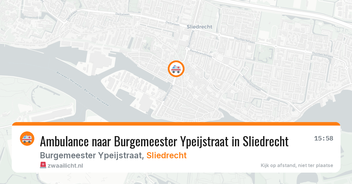 Ambulance naar Burgemeester Ypeijstraat in Sliedrecht — 13 aug 2026