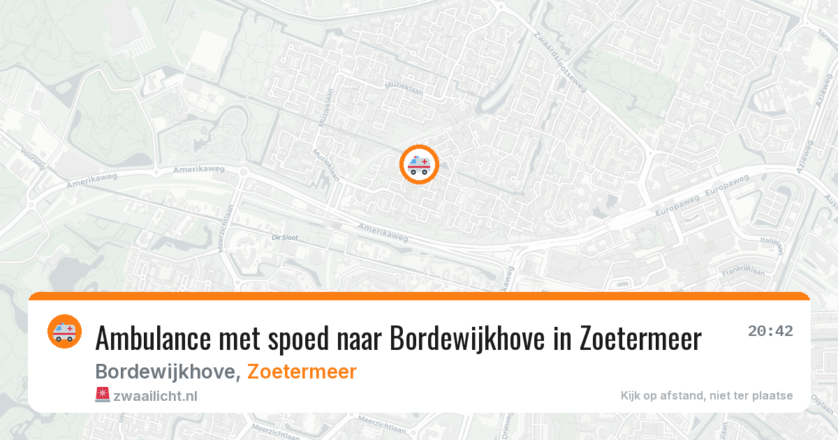 Ambulance met spoed naar Bordewijkhove in Zoetermeer — 25 mei 2026