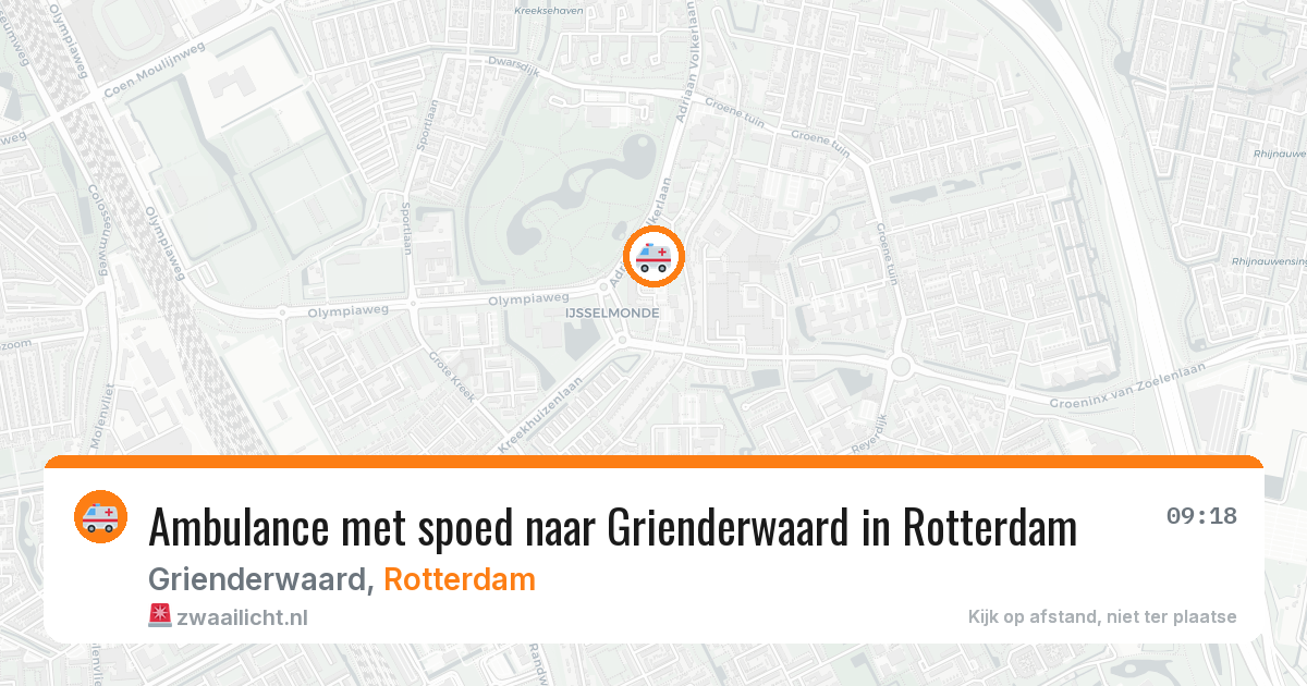 Ambulance met spoed naar Grienderwaard in Rotterdam — 9 feb 2026