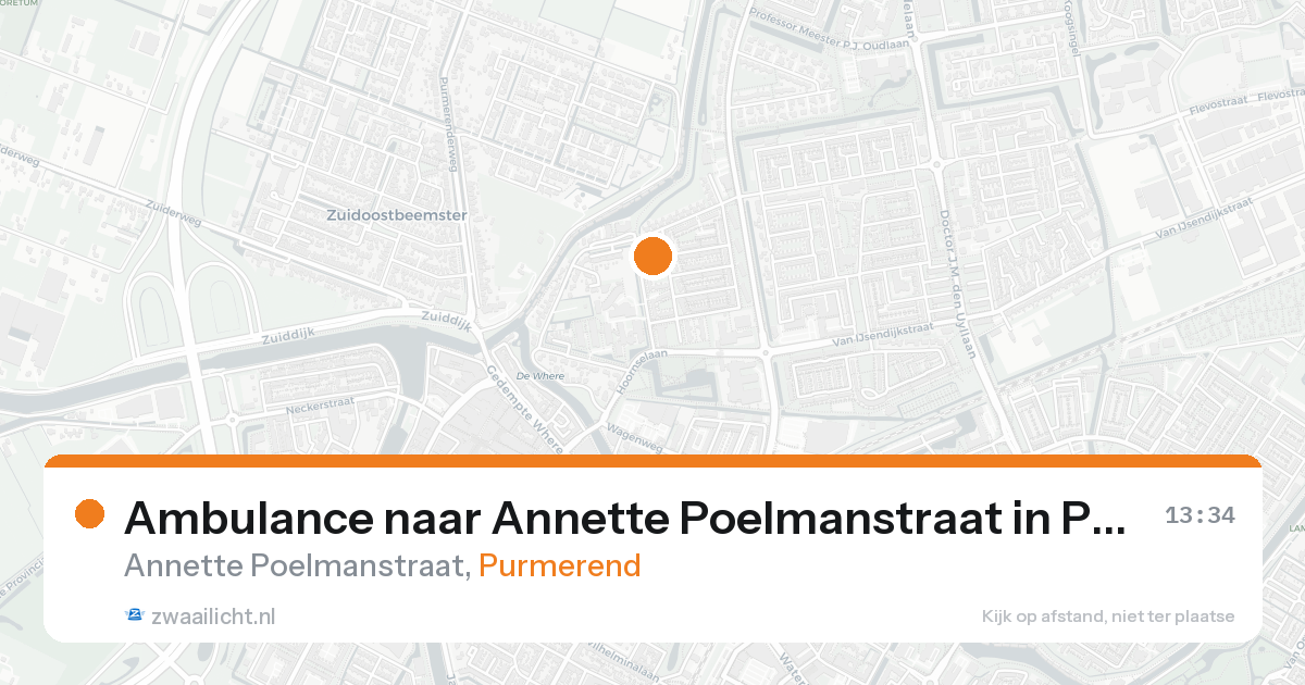 Ambulance naar Annette Poelmanstraat in Purmerend — 16 aug 2026