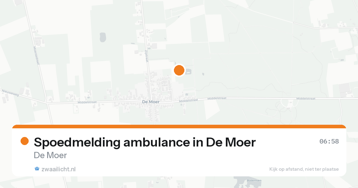 Spoedmelding ambulance in De Moer — 13 aug 2026