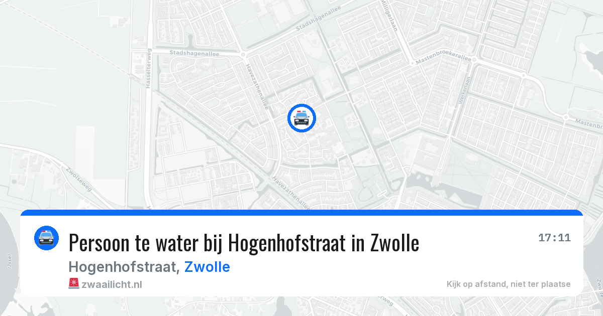 Persoon te water bij Hogenhofstraat in Zwolle — 24 jun 2026