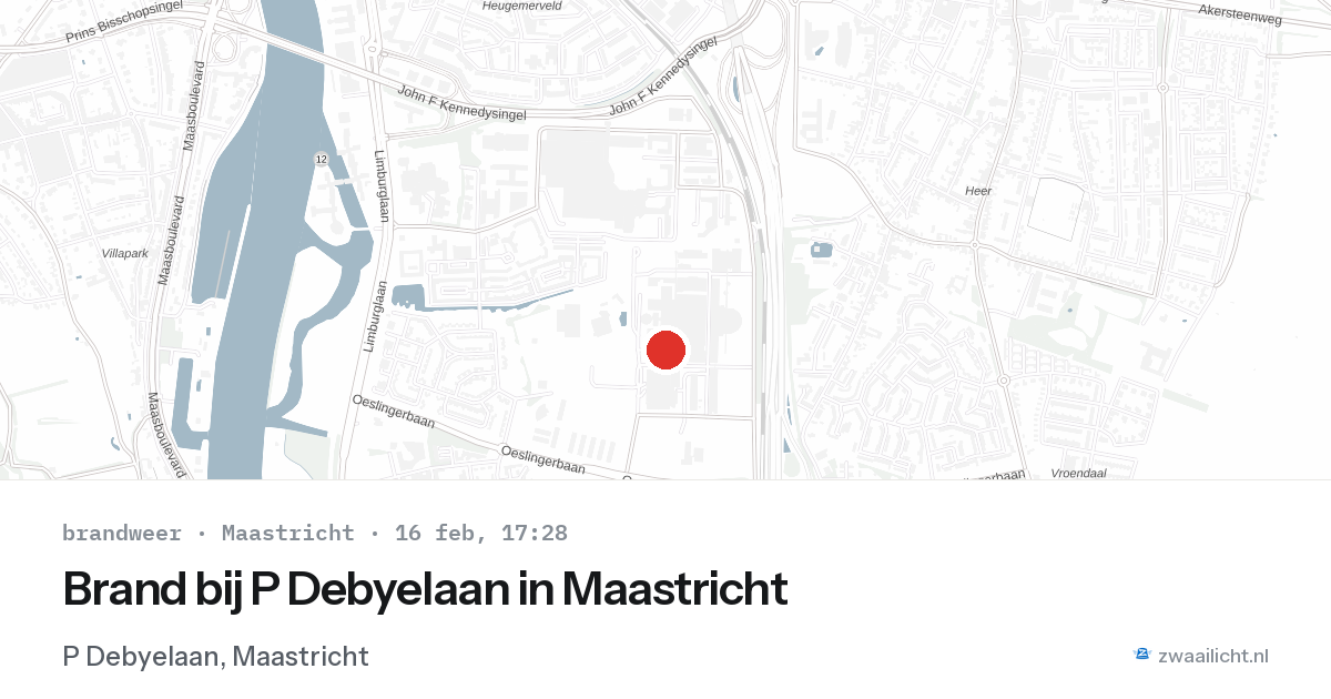 Brand bij P Debyelaan in Maastricht — 16 feb 2026