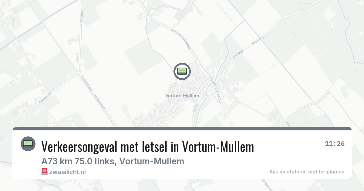 Verkeersongeval met letsel in Vortum-Mullem — 6 feb 2026