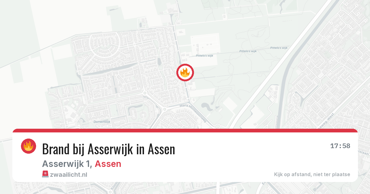 Brand bij Asserwijk in Assen — 9 aug 2026