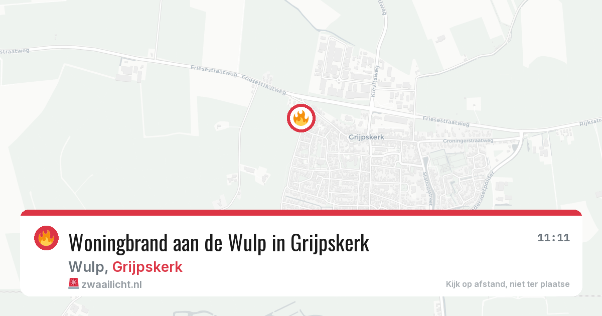 Woningbrand aan de Wulp in Grijpskerk — 23 mrt 2026