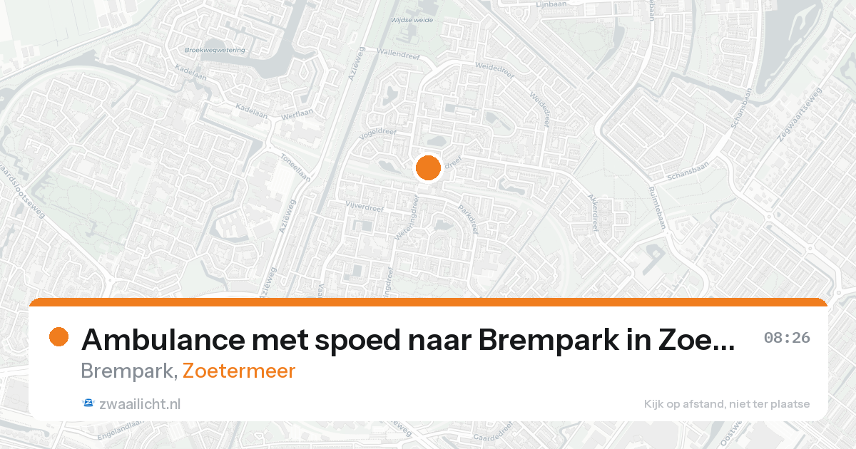 Ambulance met spoed naar Brempark in Zoetermeer — 19 aug 2026