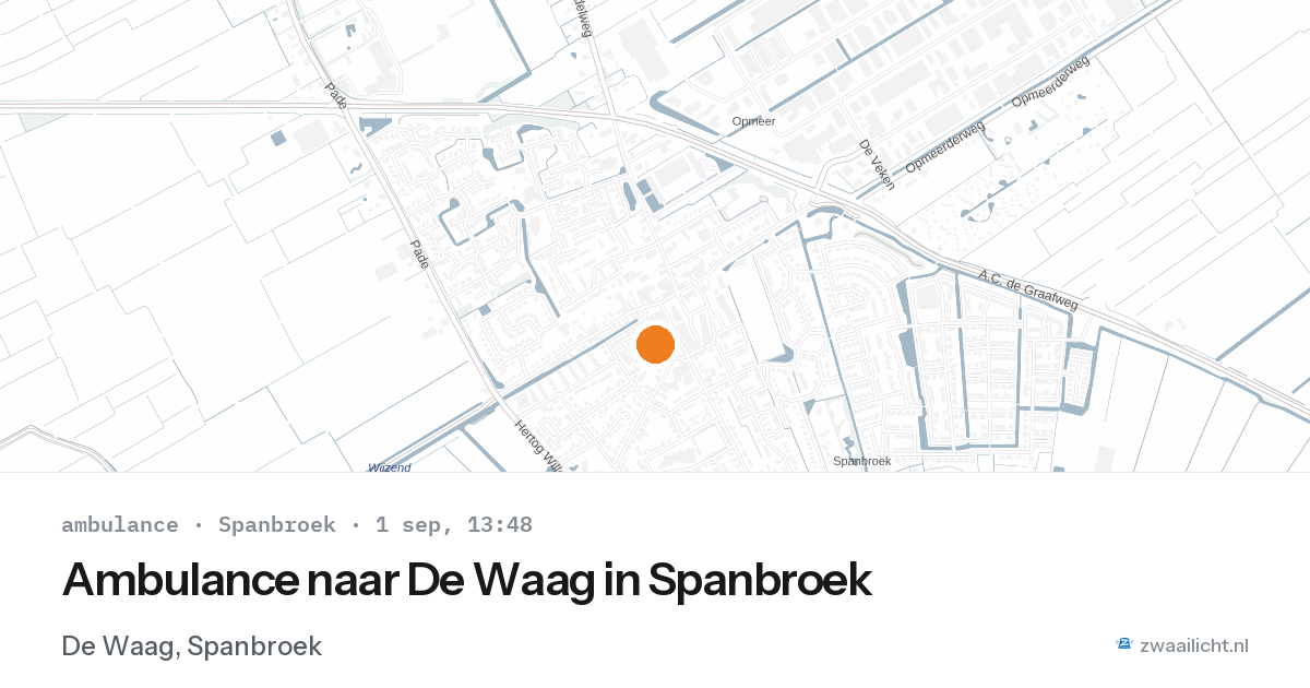 Ambulance naar De Waag in Spanbroek — 1 sep 2026