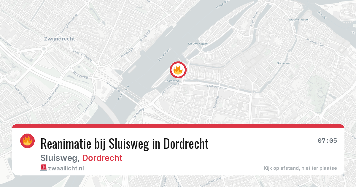 Reanimatie bij Sluisweg in Dordrecht — 13 jun 2026
