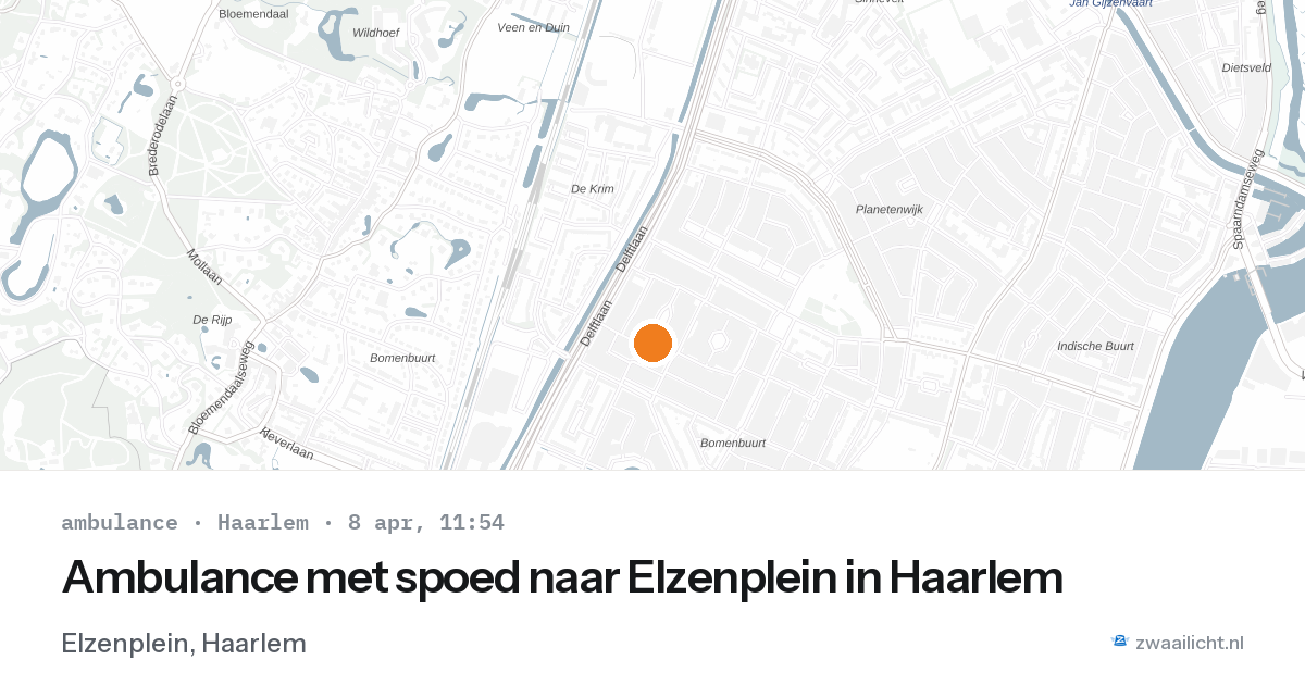 Ambulance met spoed naar Elzenplein in Haarlem — 8 apr 2026