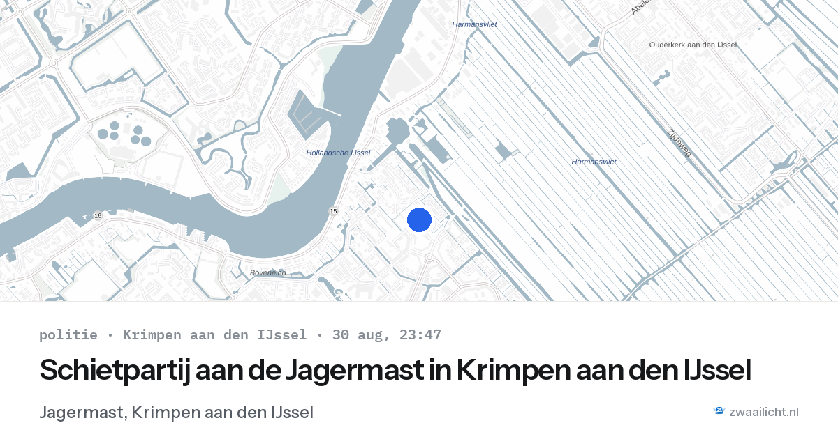 Schietpartij aan de Jagermast in Krimpen aan den IJssel — 30 aug 2026
