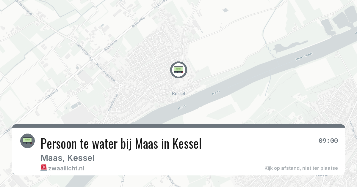 Persoon te water bij Maas in Kessel — 22 jun 2026