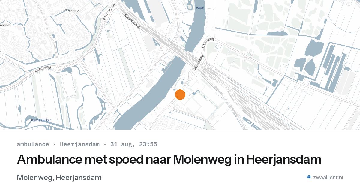 Ambulance met spoed naar Molenweg in Heerjansdam — 31 aug 2026