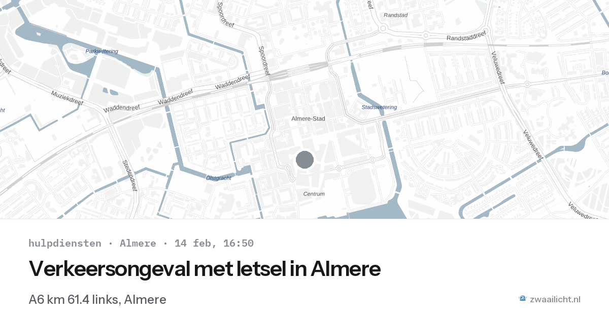 Verkeersongeval met letsel in Almere — 14 feb 2026