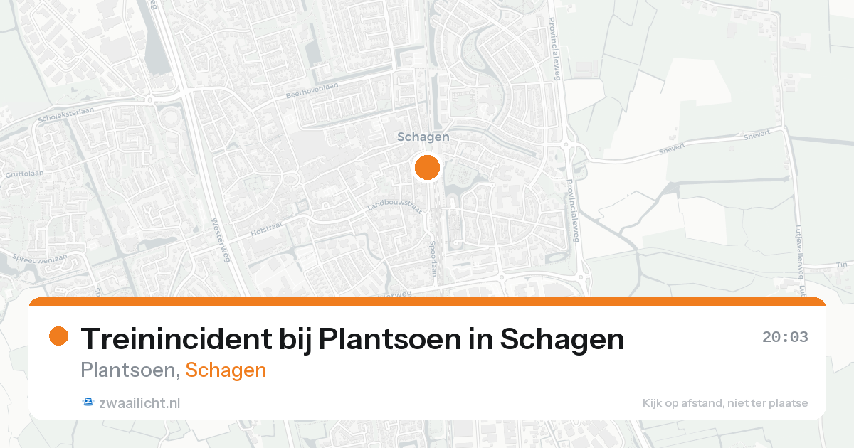 Treinincident bij Plantsoen in Schagen — 19 aug 2026