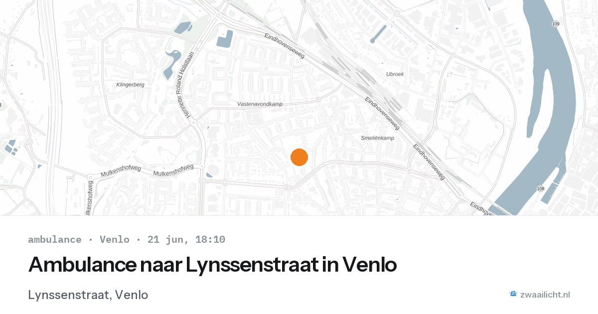 Ambulance naar Lynssenstraat in Venlo — 21 jun 2026