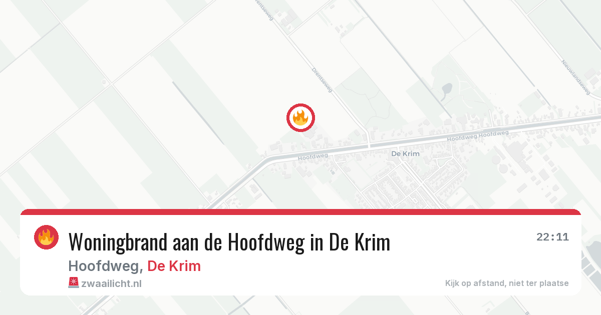 Woningbrand aan de Hoofdweg in De Krim — 19 feb 2026