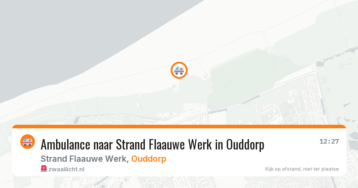 Ambulance naar Strand Flaauwe Werk in Ouddorp — 6 jul 2026