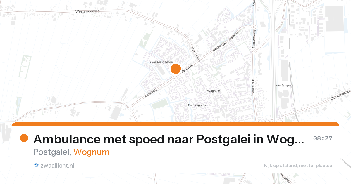 Ambulance met spoed naar Postgalei in Wognum — 26 aug 2026