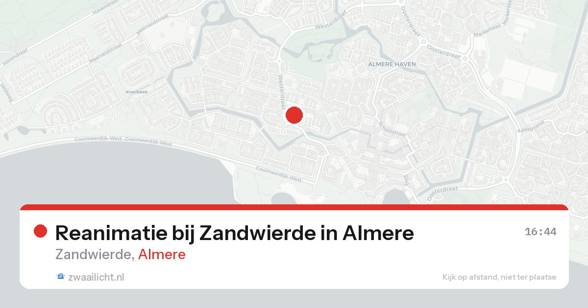Reanimatie bij Zandwierde in Almere — 23 aug 2026